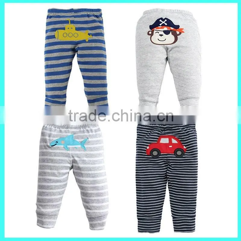 Hot sale 100% cotton cute embroirdery kids / children / baby pants for autumn