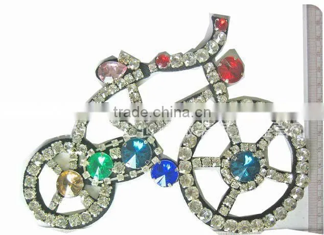 2013 latest beaded collar rhinestone trimming rhinestone badge rhinestone collar motif