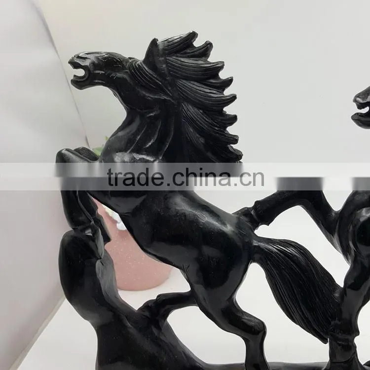 Obsidian horse sculpture animal carvings