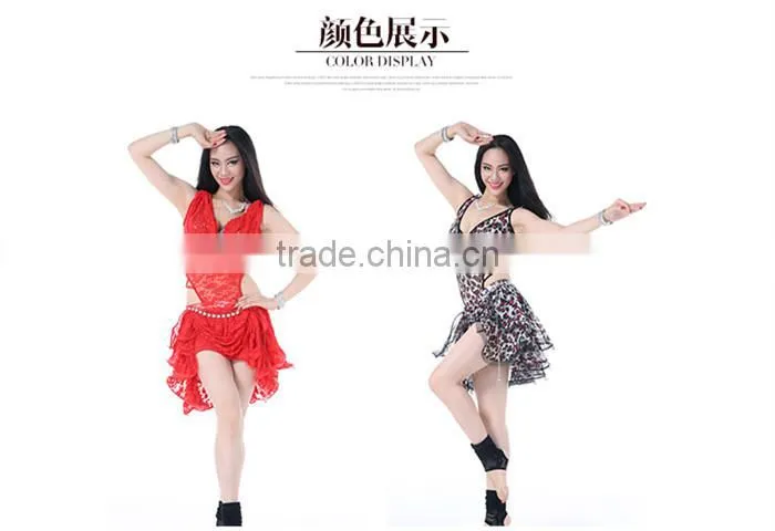 Wuchieal Belly Dance Costume for Performance, Ladies Sexy Leopard Dress