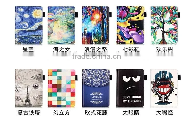 Exactly Fit Custom Printing Leather Case for 2016 New Kindle e-Reader, OEM Leather Case for e-Reader New Kindle 2016