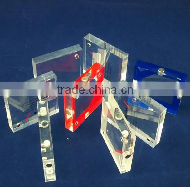 transparent magnet perspex cube,acrylic block sign holderfor picture