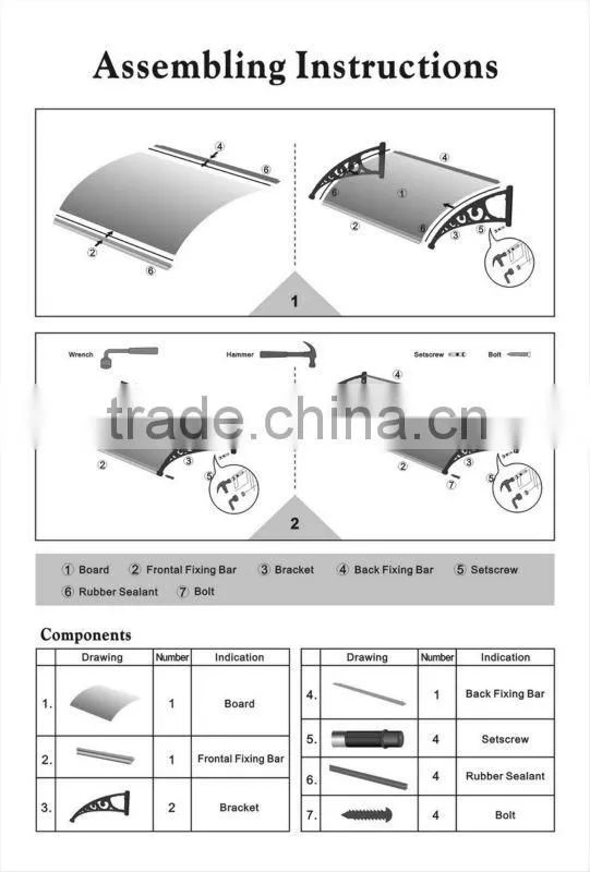 polycarbonate awning bracket