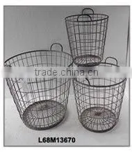 Luckywind distressed antique wine wooden baskets