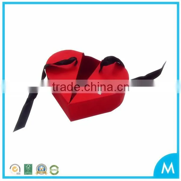 Hot sale heart shape gift box with ribbon tie
