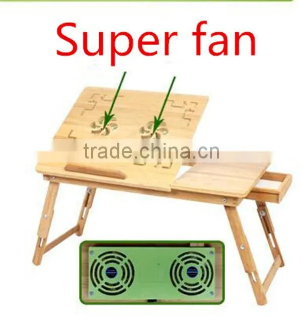 Folding study desk laptop computer desk with usb fan