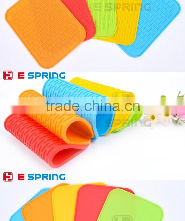 Heat resistant silicone dish drying mat silicone pot holder