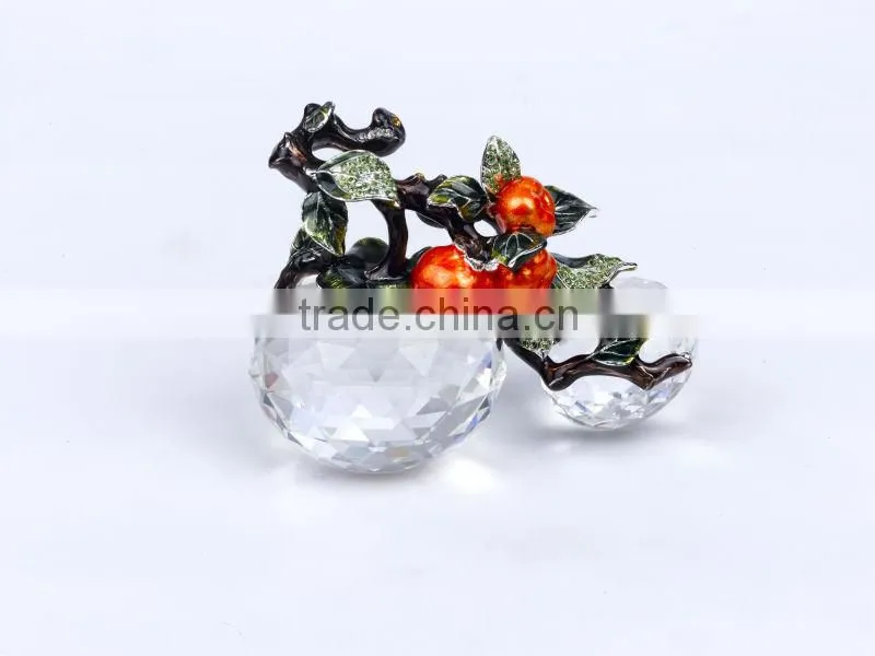 RORO Blessed Events persimmon enamel crystal glass decorative article for home decoration/gift