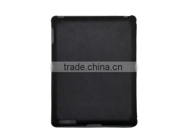 Heat setting stand leather case for the new iPad 3 Black