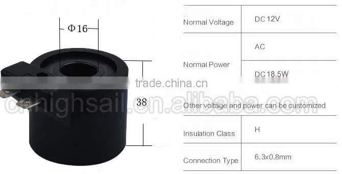 12VDC Tomasetto Solenoid Coil