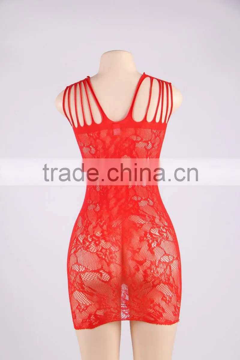Transparent sexy hot wholesale short style sheer nylon bodystocking