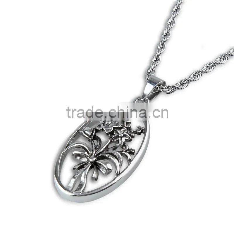 Latest new fashion stainless steel casting flower of life pendant