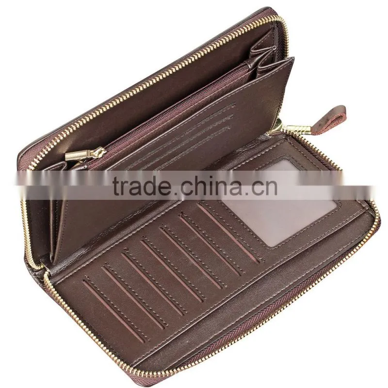 QIALINO Wholesale Zip Wallet Luxury Ostrich Leather for iphone case wallet handbag