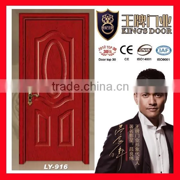 2014 new eco painting wooden doors with upper head frame