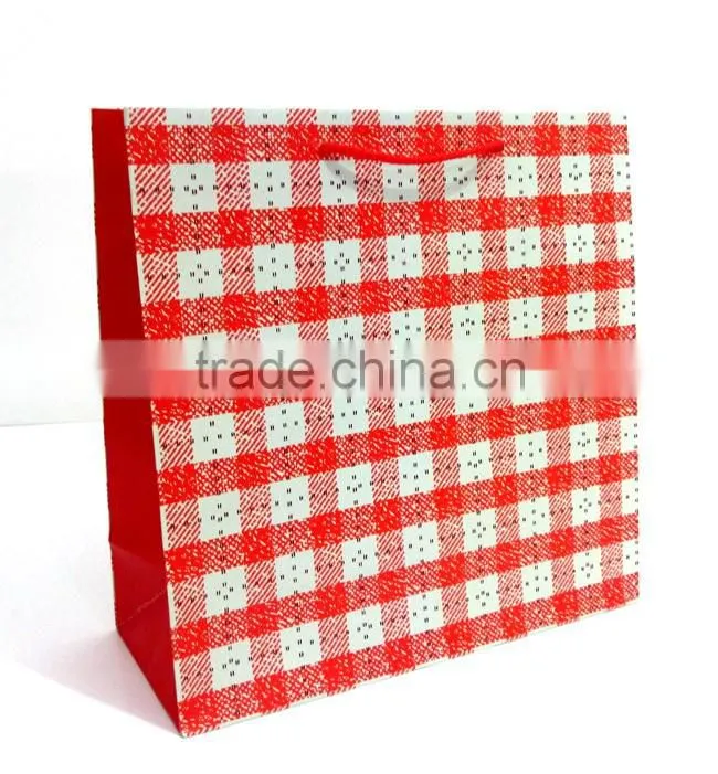 paper shopping gift bag checked printing