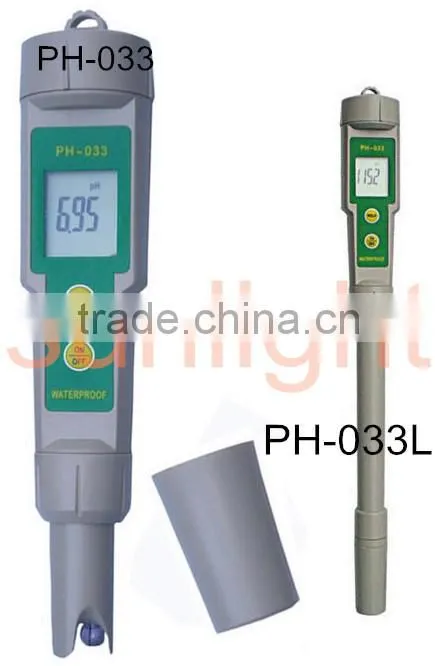 Waterproof pH Meter, ATC, Replaceable pH Electrode, PH-033