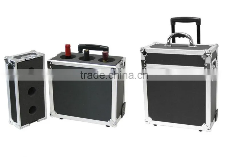 Made of aluminum, ABS and EVA bottles wine travel case