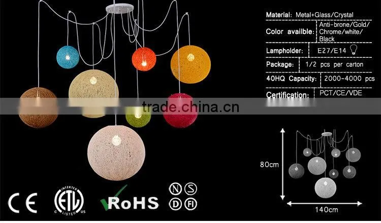 colorful decorative many heads hanging living room pendant lighting