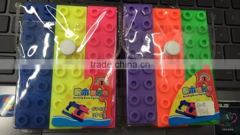 Customized promotional colorful Building Blocks Highlighter