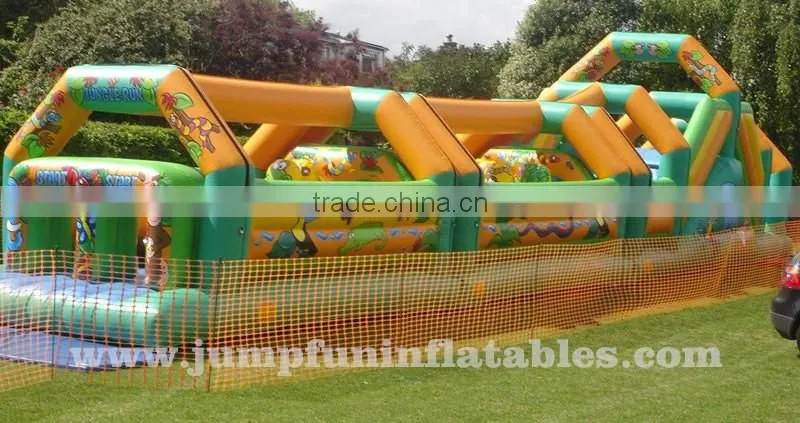 Inflatable Wet Obstacle Course rental commercial Inflatable Water Slide with Pool