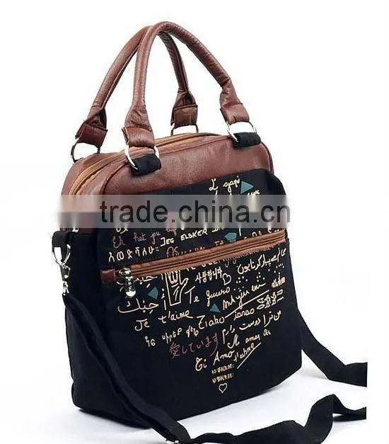zhejiang bags factory canvas shoulder bag lady handbags