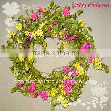 Artificial Decorative Spring Wreath for Indoor or Garden Decoration,spring artificial flower wreaths