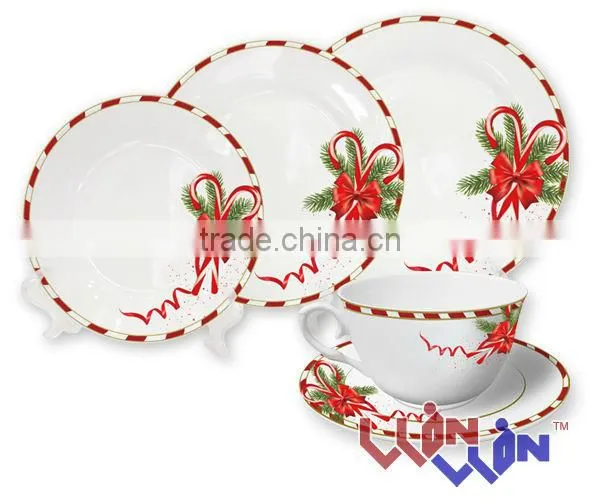 porcelain dinner ware with Christmas design
