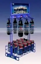 Supurmarket advertisng metal floor standing/ soda bottle display rack