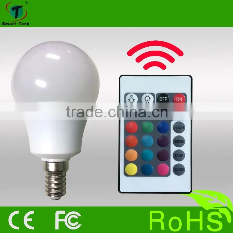 IR remote control E14 3W 5W color changing rgb bulb light