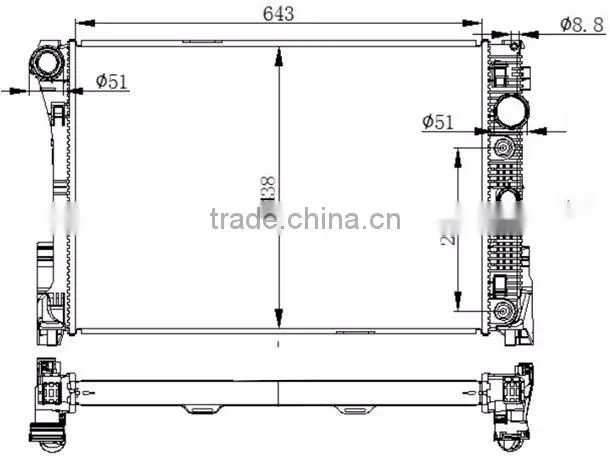 Auto Radiator for Mercedes-Benz C Class W204 C320 2045003603