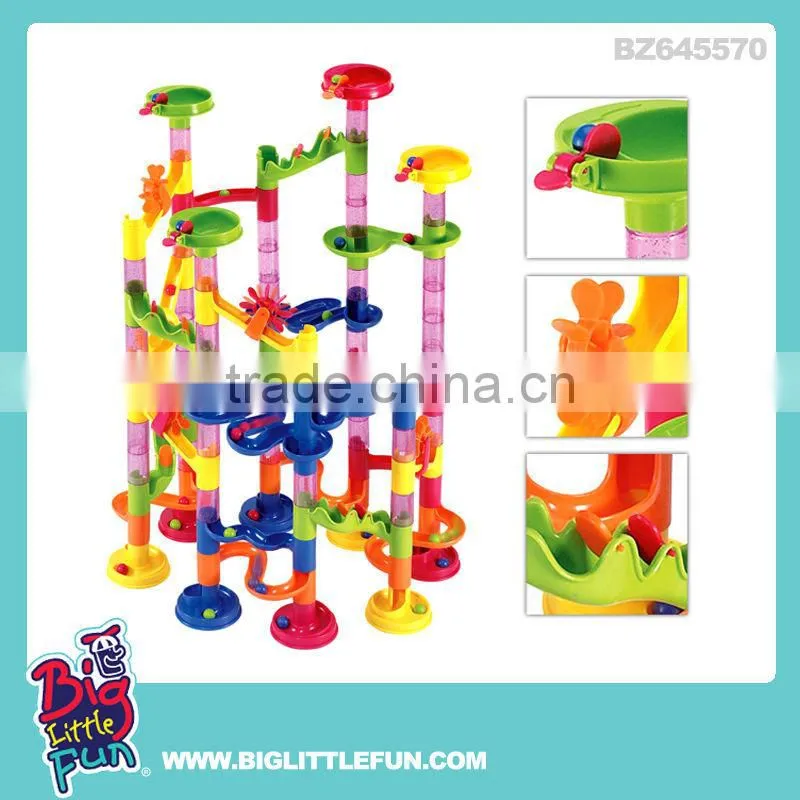 Plastic building blocks toys plastic marbles run construction system