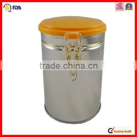 round custom print airtight tin box for coffee