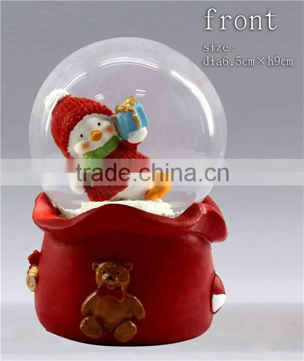 Christmas theme resin penguin lighted snow globes