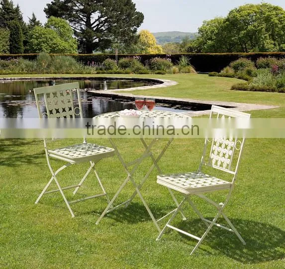 Cream cast iron bistro set