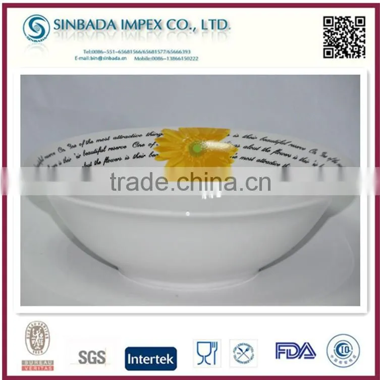 printing hot sale ceramic personalized salad bowl