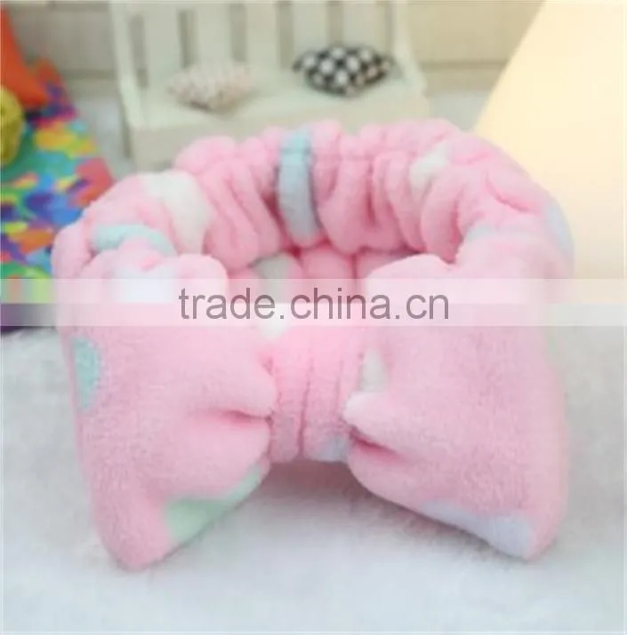 N183 new products headband cute bowknot headband in coral velvet