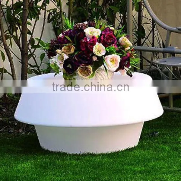 FO-9528 White Plastic LED Pot ,garden decoration, light flower pot