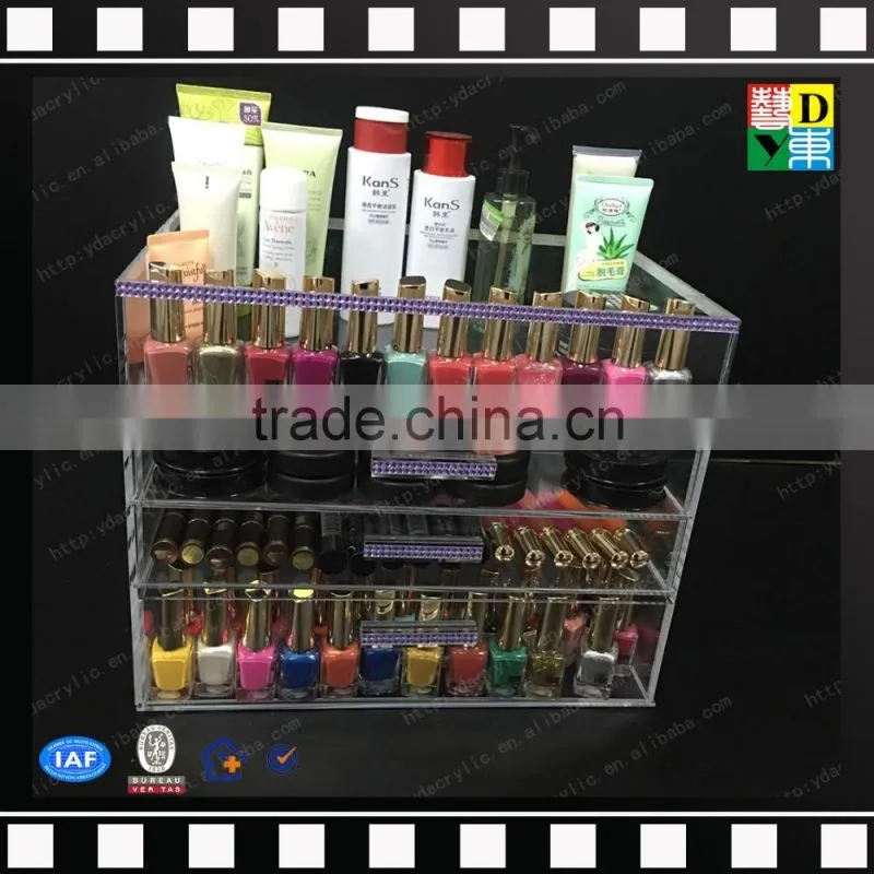 2016 Factory direct Price transparent acrylic lipstick holder,custom rotatable makeup organizer