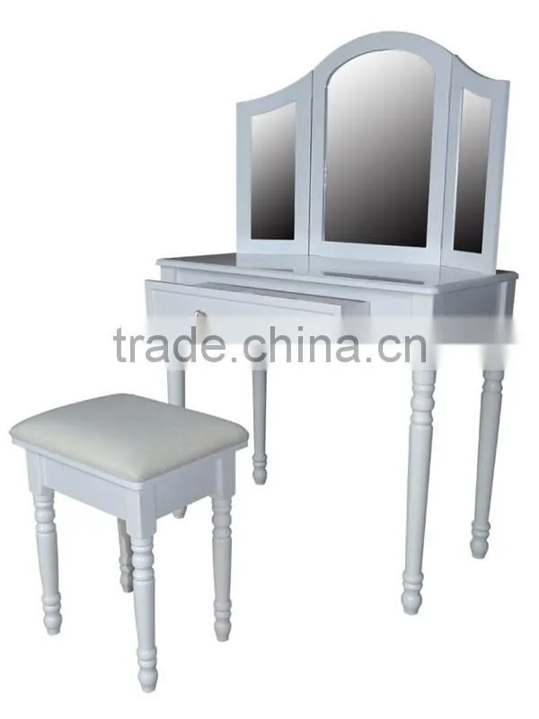 Jasmine Dressing Table Set With Adjustable Oval Mirror And Stool YD-E-1 Knock Down Package 90*40*148cm