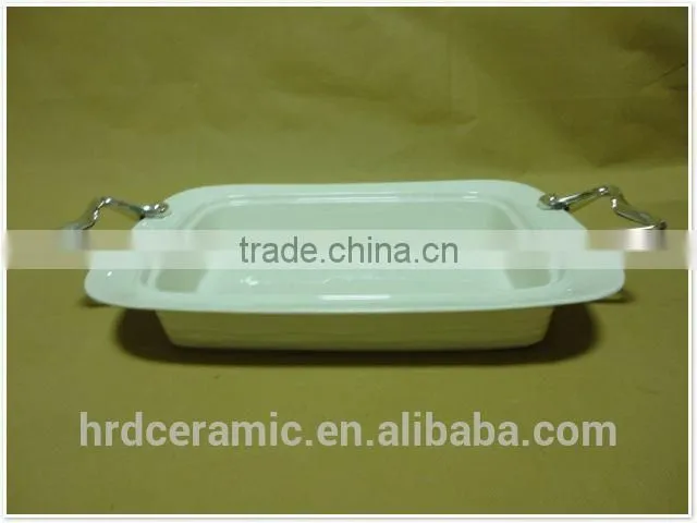 Supply stock ceramic plate set with Metal handle