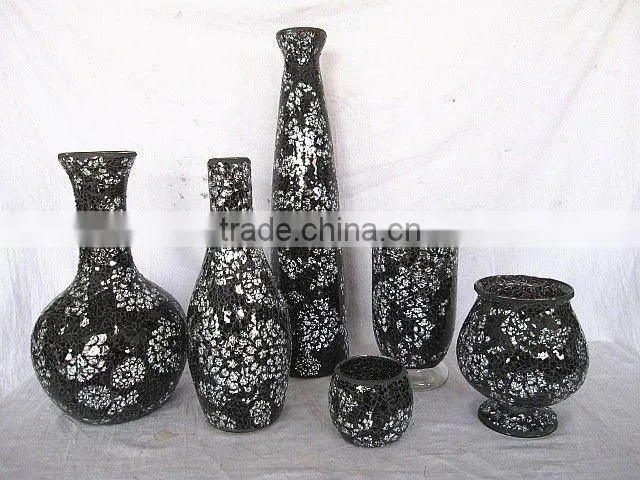 Modern Color Mosaic Glass Flower Ornament Cheap Wholesale Hand Made Glass Vase