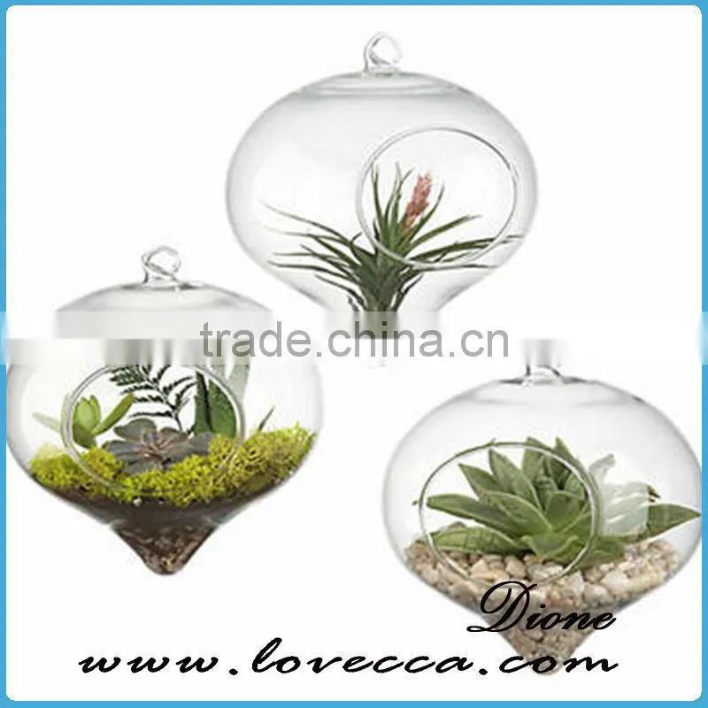 Wholesale Clear glass terrarium globe ,glass plants , hanging glass terrarium ornament
