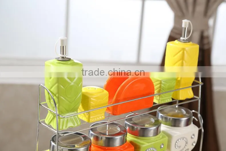 12 pcs ceramic airtight with matal lid&stand