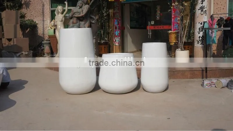 White modern fiberglass pot