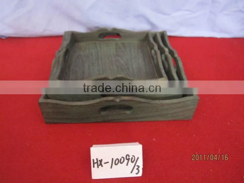 storage carbonize wooden tray ,wooden plate for sale