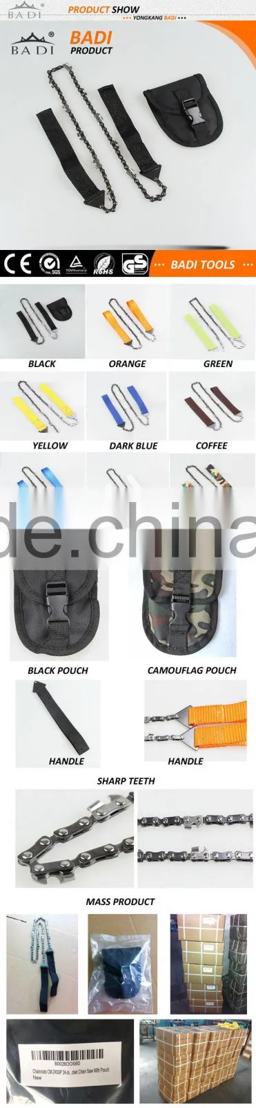 survival Outdoor Compact Chainsaw with pouch and colorful handle