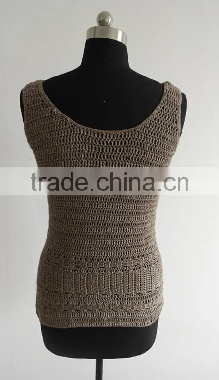 Fashion ladies hand crochet pullover sweater vest