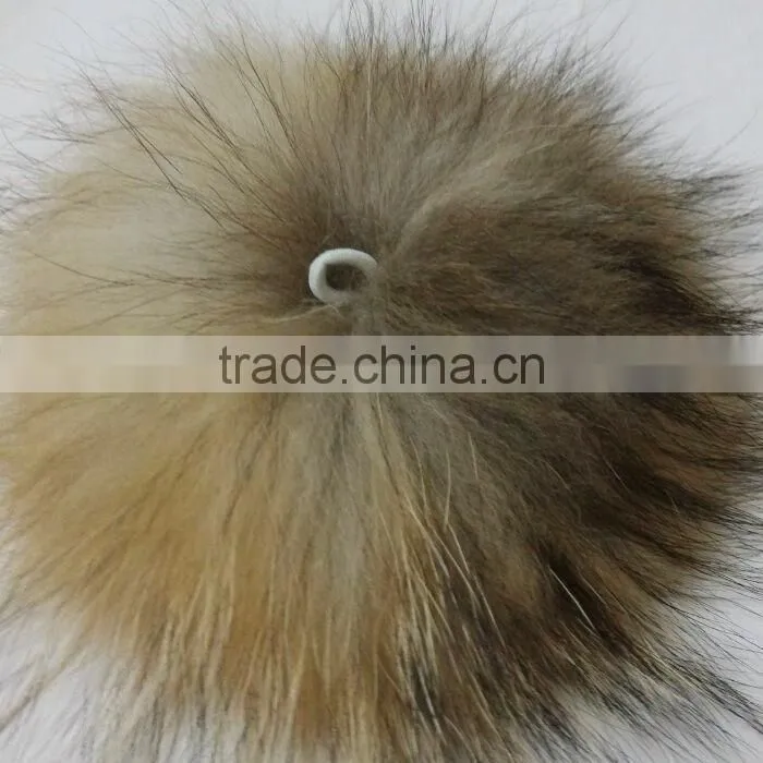 Fashion 15cm Fluffy Raccoon Fur Ball Keychain Real Fox Fur Keychain Fur Pompom Key Chain Pompon Keyring Charm Women Bag Pendant
