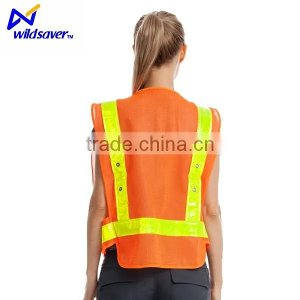 Fashion flashing led waistcoat 100% polyester security hi vis vest