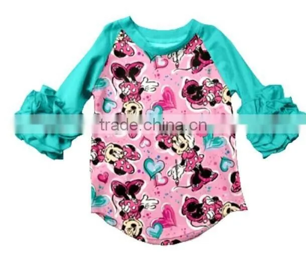 2017 spring easter day cute bunny screen print top girl clothes shirt